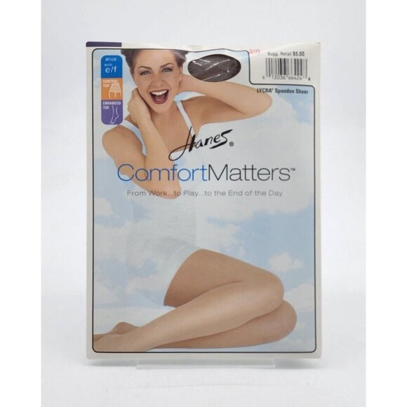 Hanes Accessories - Hanes Comfort‎ Matters Control Top Enhanced Toe Pantyhose #00L82 Beige Size EF